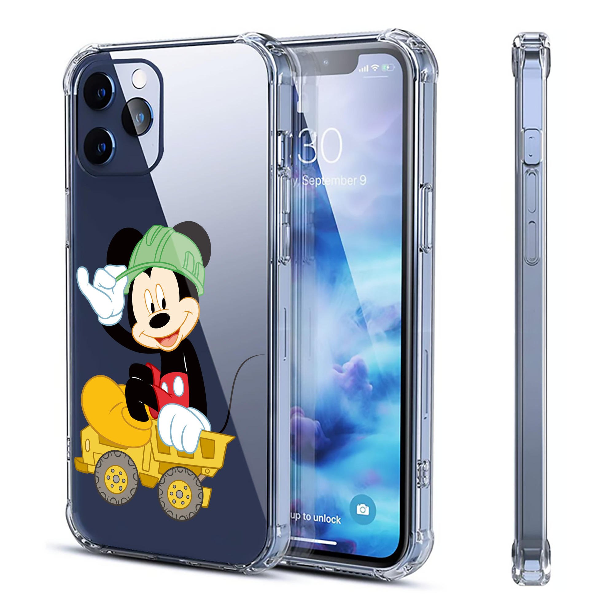 （画像用） ミッキーマウス Mickey Mouse 【iPhone 12シリーズ対応】透明スマホケース（クリアソフトケース）